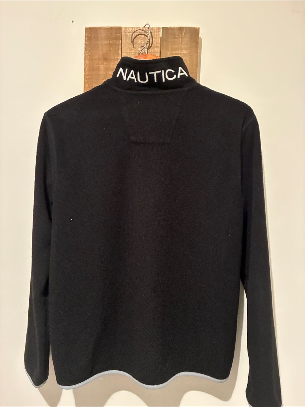 Nautica Black Quarter-Zip Pullover with Light Gray Trim - Picture 2 of 3